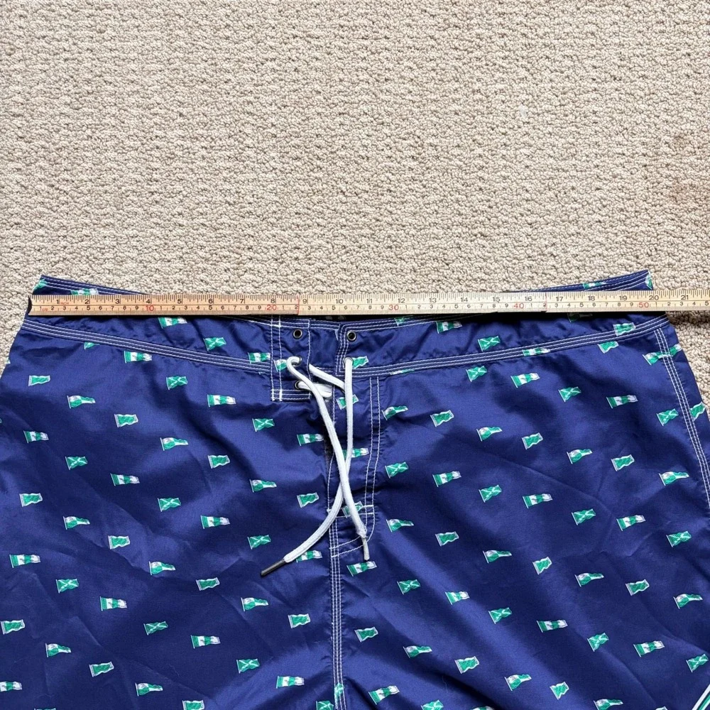 Polo Ralph Lauren Mens Navy Blue Nautical Flag Board Shorts Swim‎ Trunks Size 40
